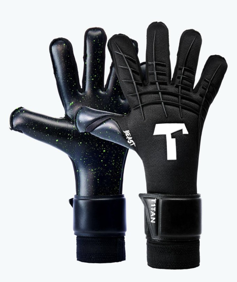 Junior Goalkeeper Gloves | T1TAN Black Beast Junior Pro 3.0