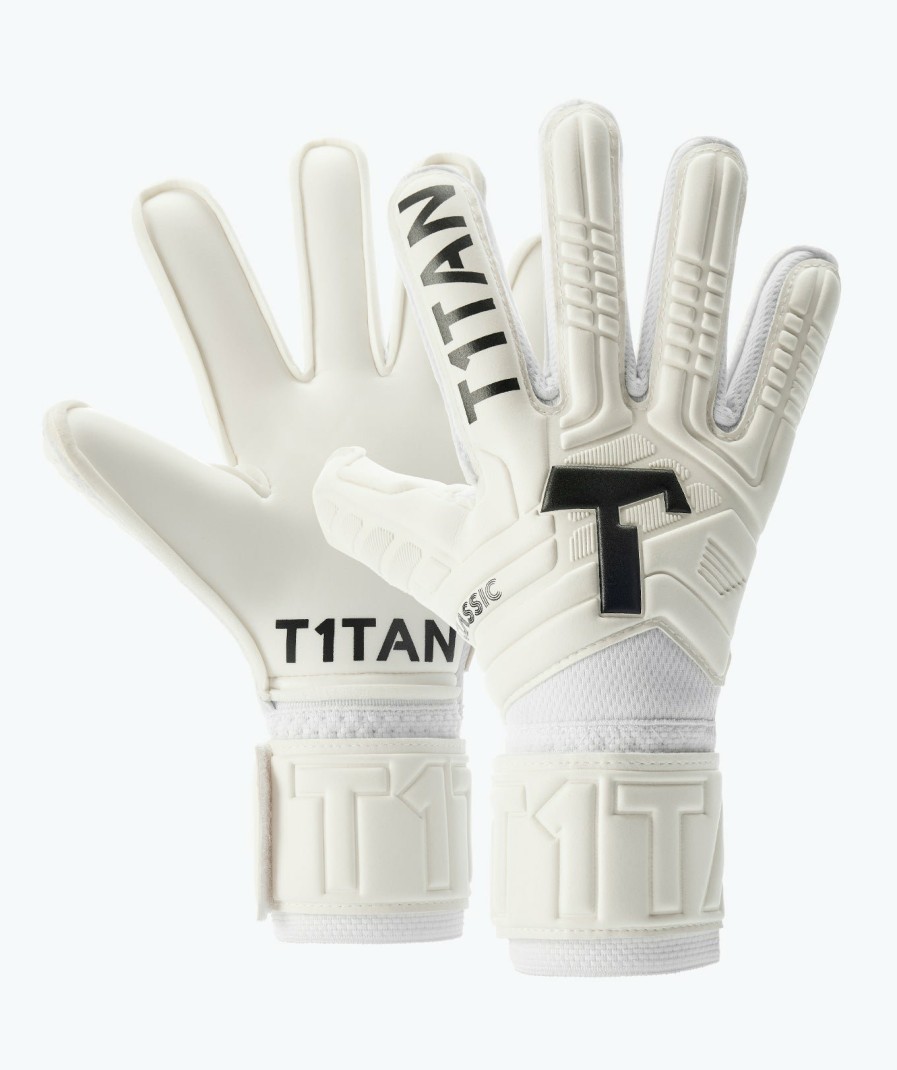 Junior Goalkeeper Gloves | T1TAN Classic 1.0 White-Out Junior