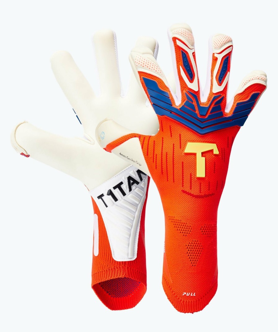 Junior Goalkeeper Gloves | T1TAN Alien Gravity Red Junior Pro 2.0