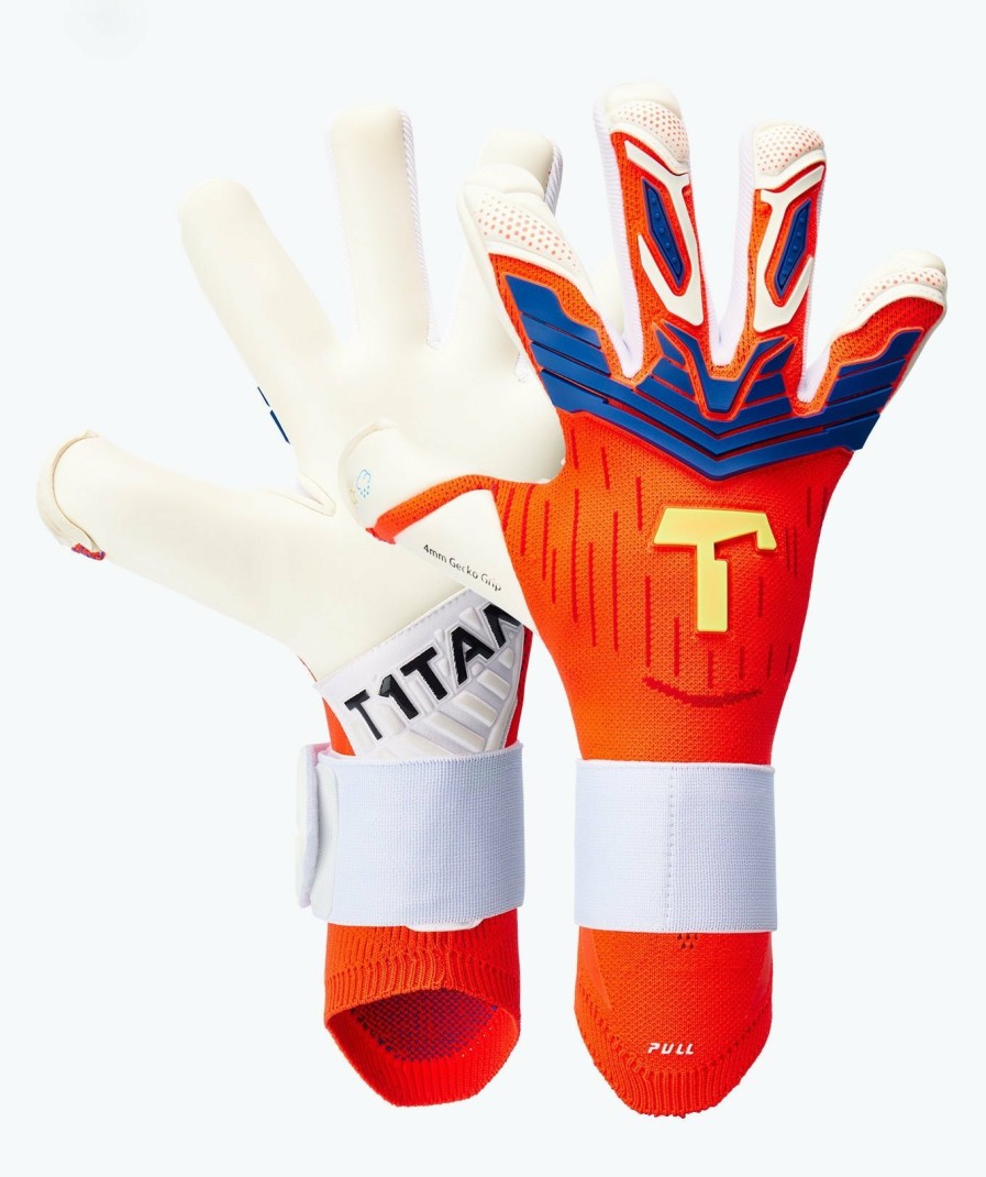 Junior Goalkeeper Gloves | T1TAN Alien Gravity Red Junior Pro 2.0