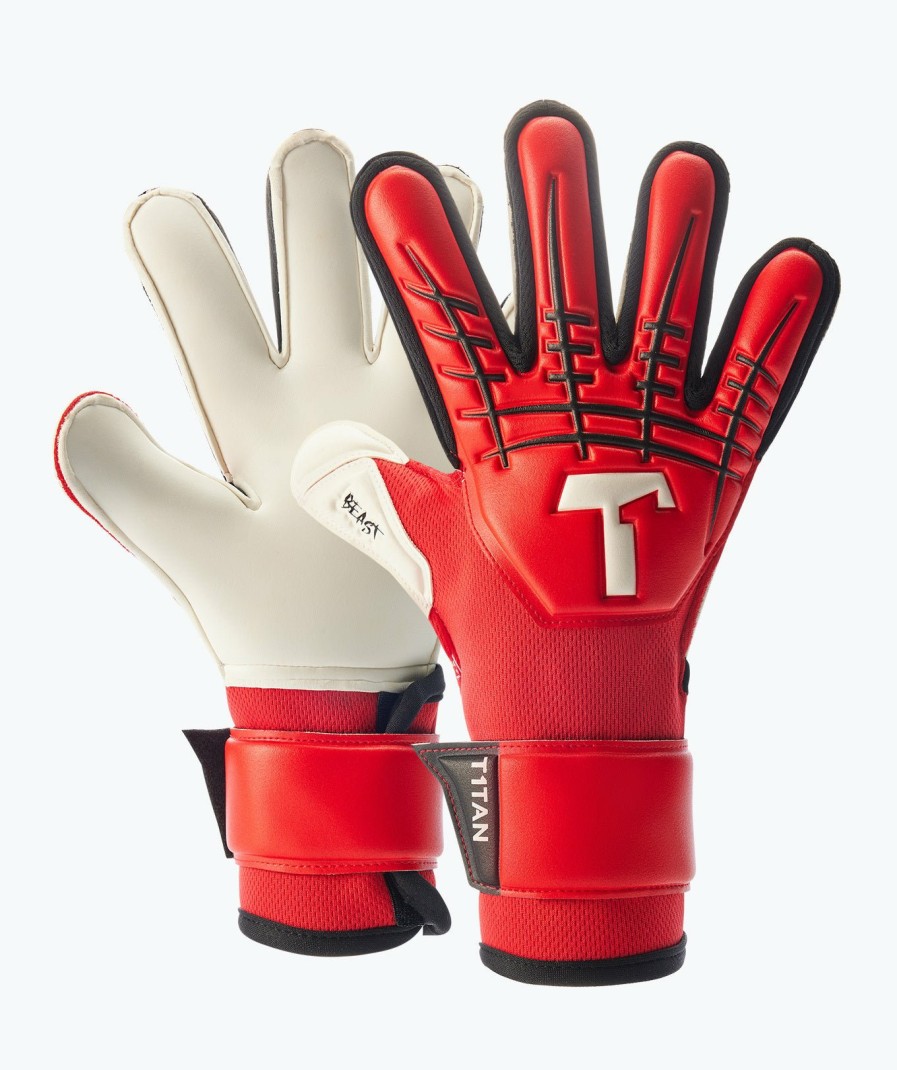 Junior Goalkeeper Gloves | T1TAN Red Beast Junior 3.0