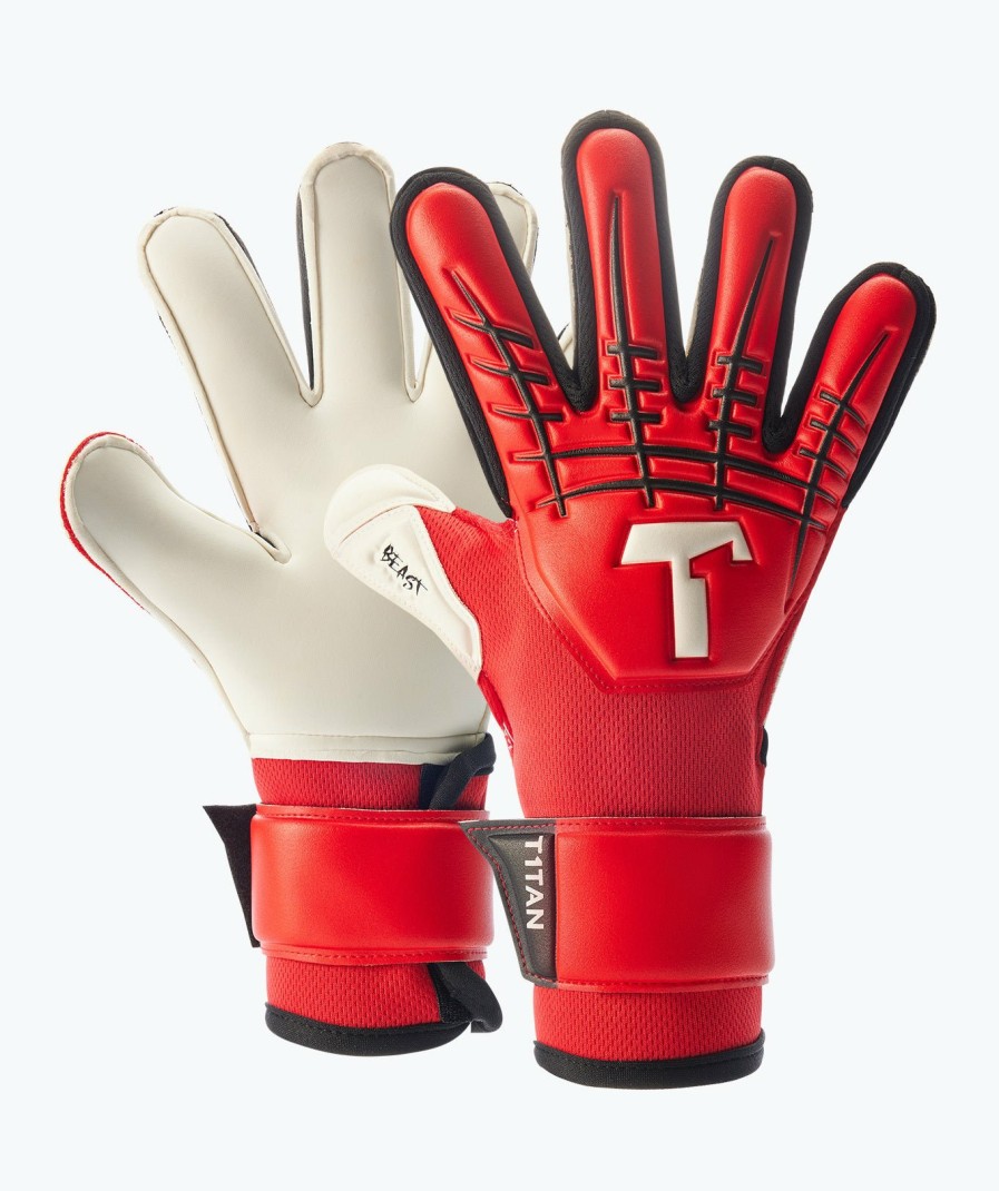 Junior Goalkeeper Gloves | T1TAN Red Beast Junior 3.0 (Fp)