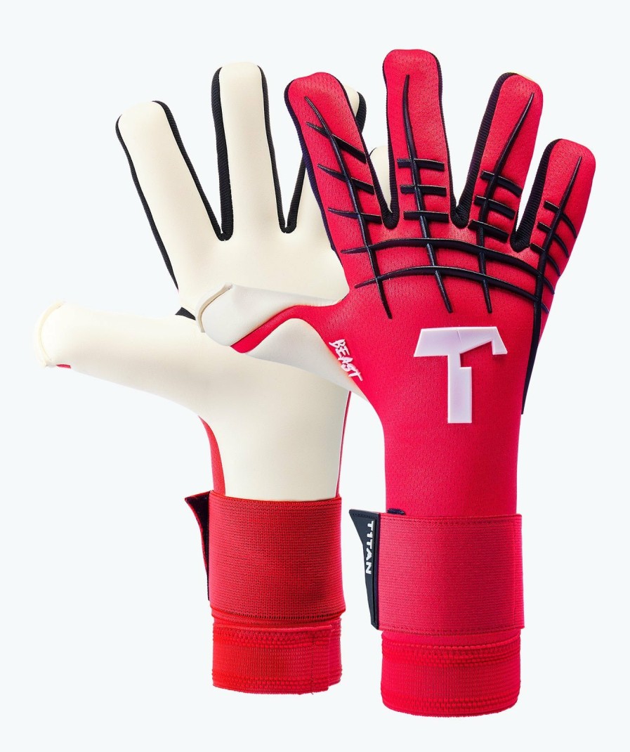 Junior Goalkeeper Gloves | T1TAN Red Beast Junior Pro 3.0