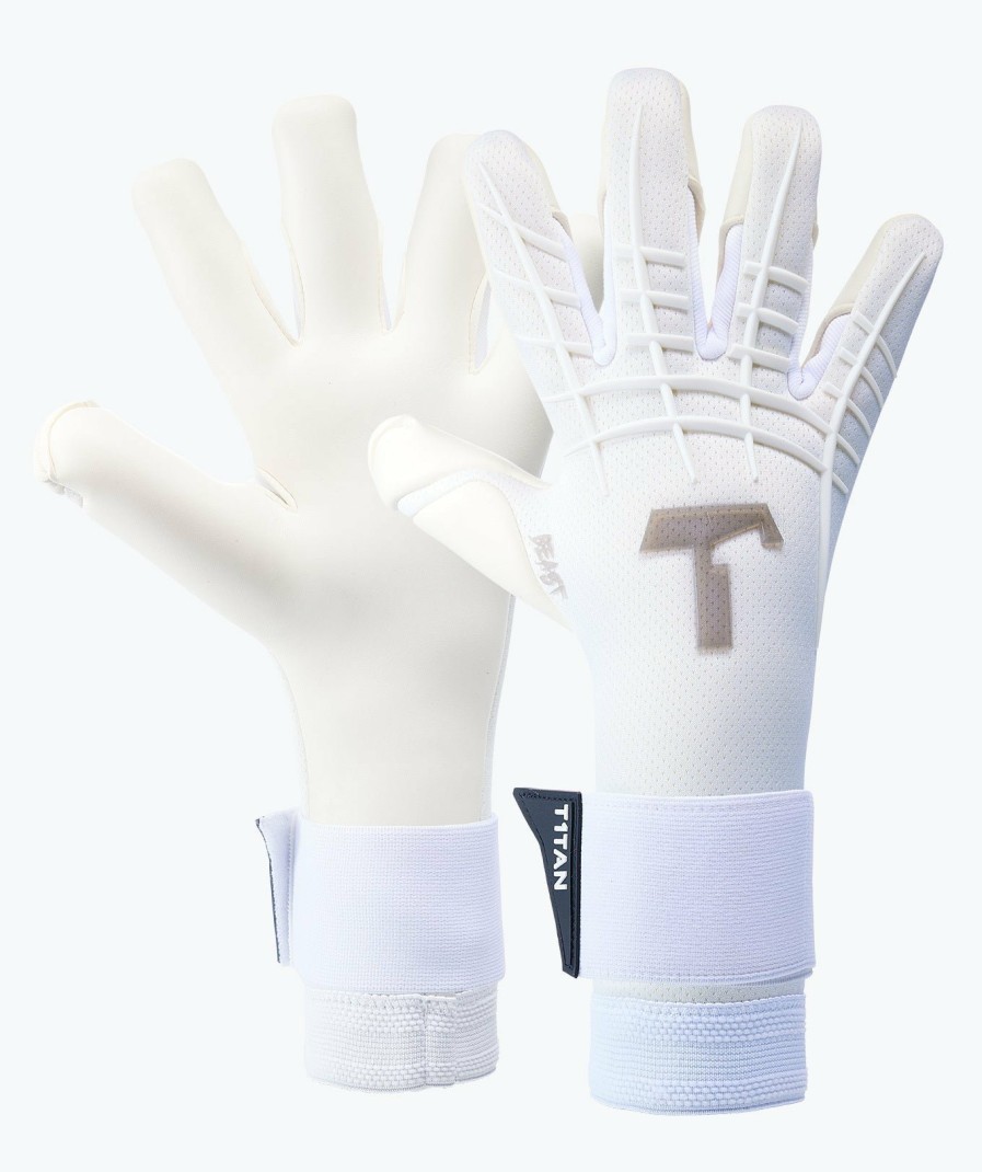 Junior Goalkeeper Gloves | T1TAN White Beast Junior Pro 3.0